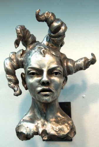 Ophelia - Bronze with Silver -- 9"H, 2014. This was the first piece that gave me a sense that Perfect Silver would be possible, with warmth, skin-tone and high contrasts between light and dark.
