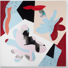 Adria Arch - acrylic on canvas. Piece began with poured thin liquid paint and then was modified with additional careful brush work