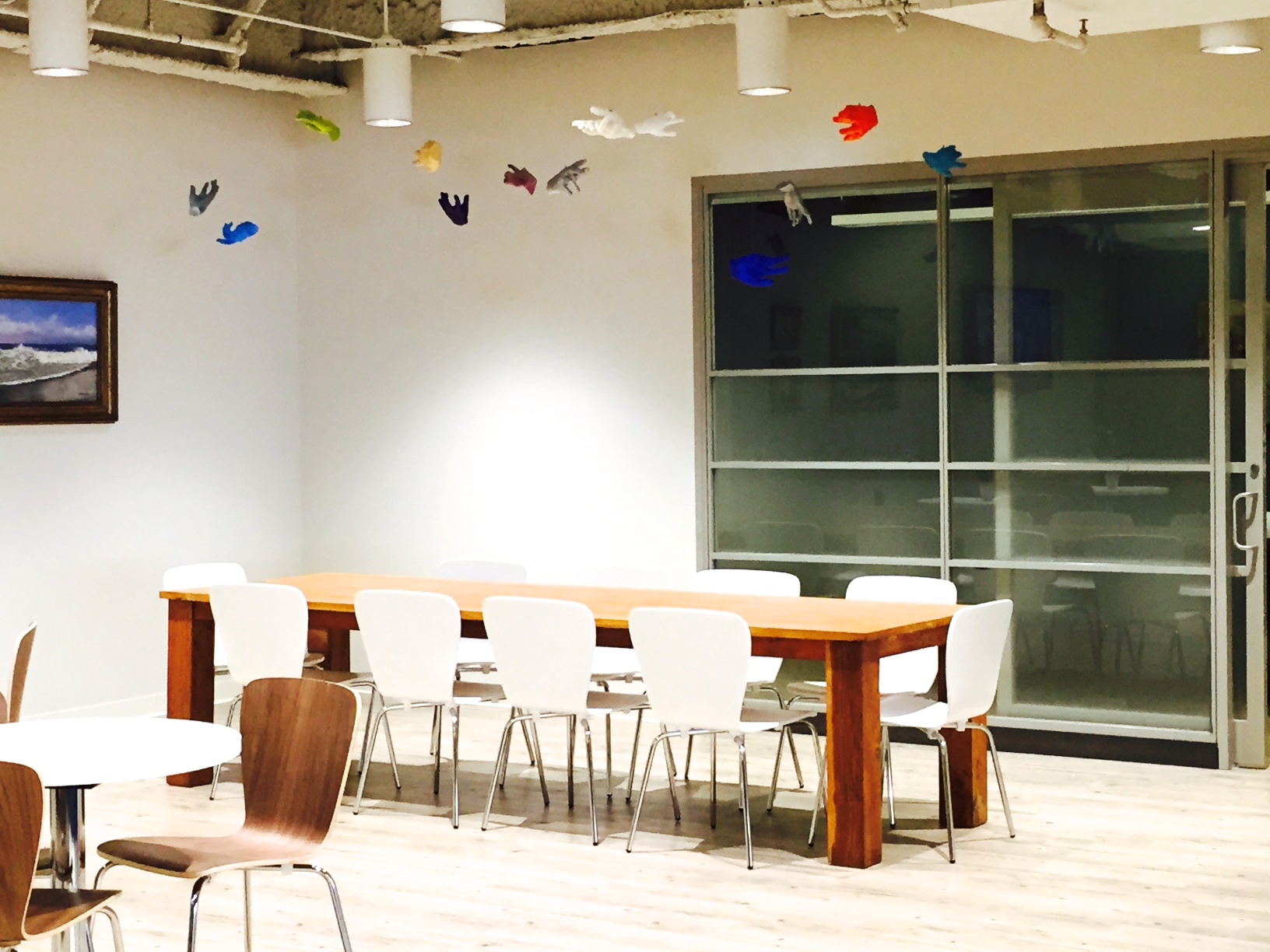 Sculpted Hands, a hands sculpture installation of contemporary office design for creative workspace art installation.