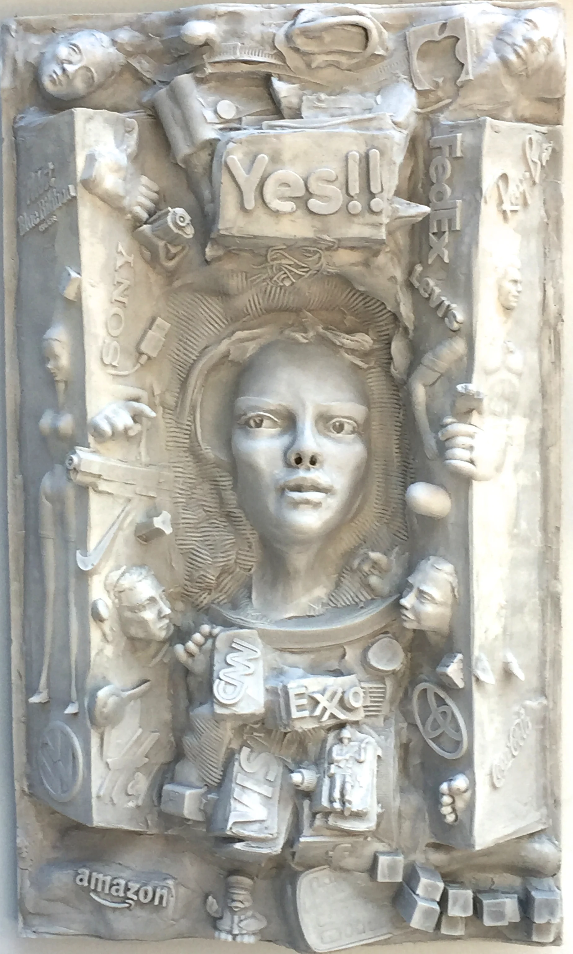 Yes!! (C)scape series #25, plaster, wall-mounted, 28"x16.5"x5" relief_art wall-mounted-relief contemporary relief art