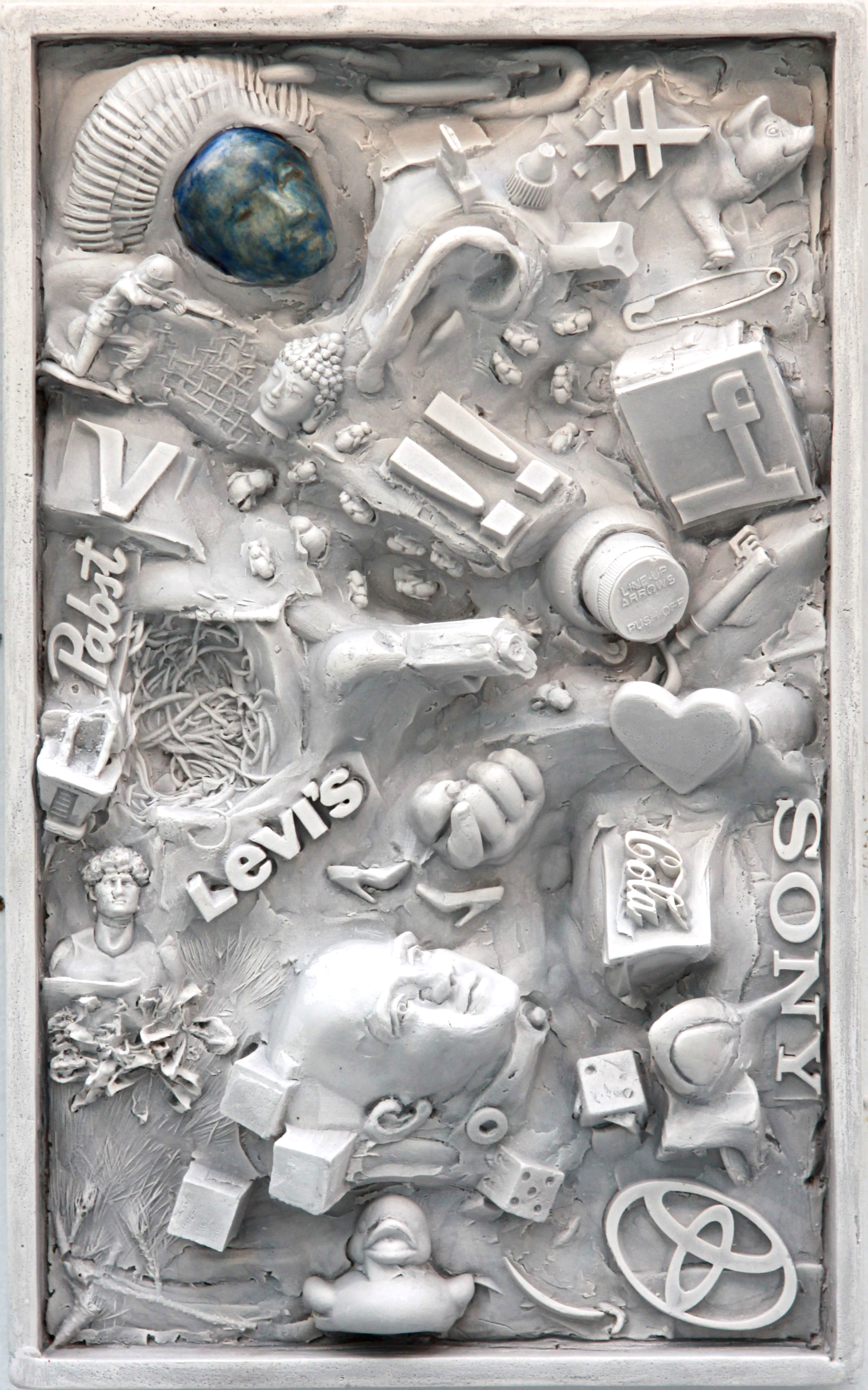 contemporary relief wall art, Cultural Landscape Series #45, bob clyatt sculpture 201742cm x 260cm x 10cm deep.