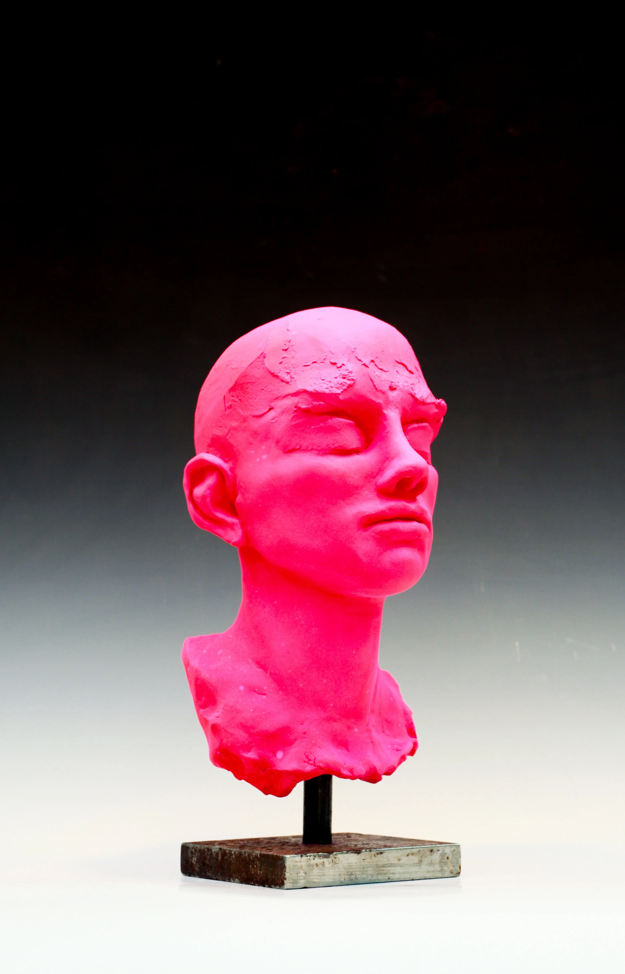 Man’s Head- Pink- study-12”H