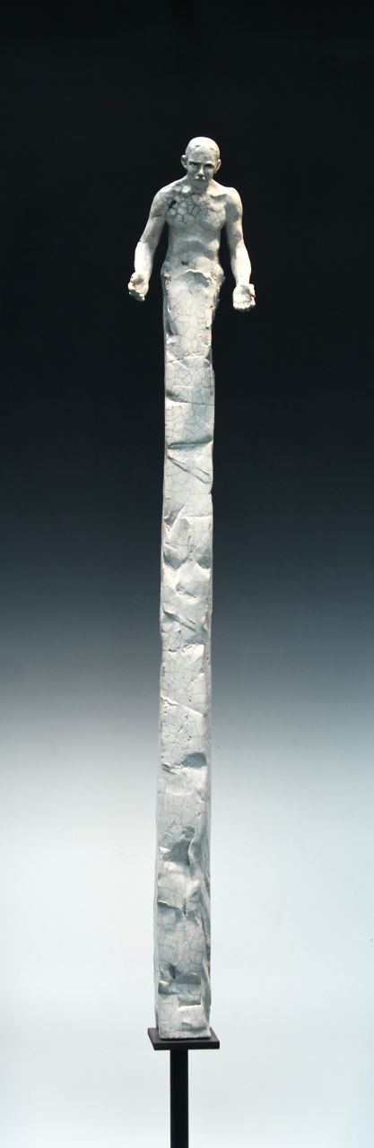 Man on Tall Pillar 2 Arms Open -L-Bob Clyatt Sculpture.jpg