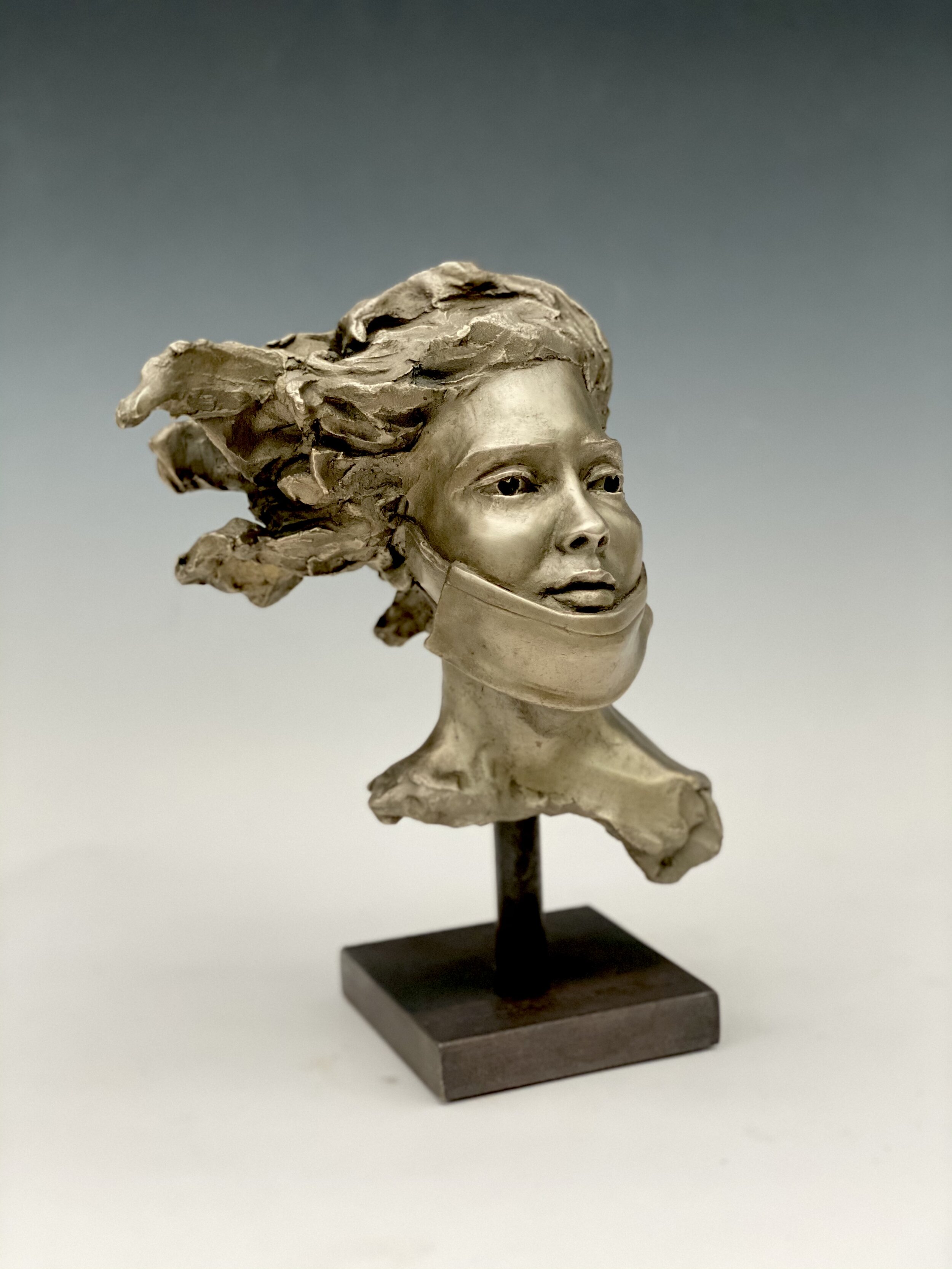  Woman with Mask, white bronze version- 2020 