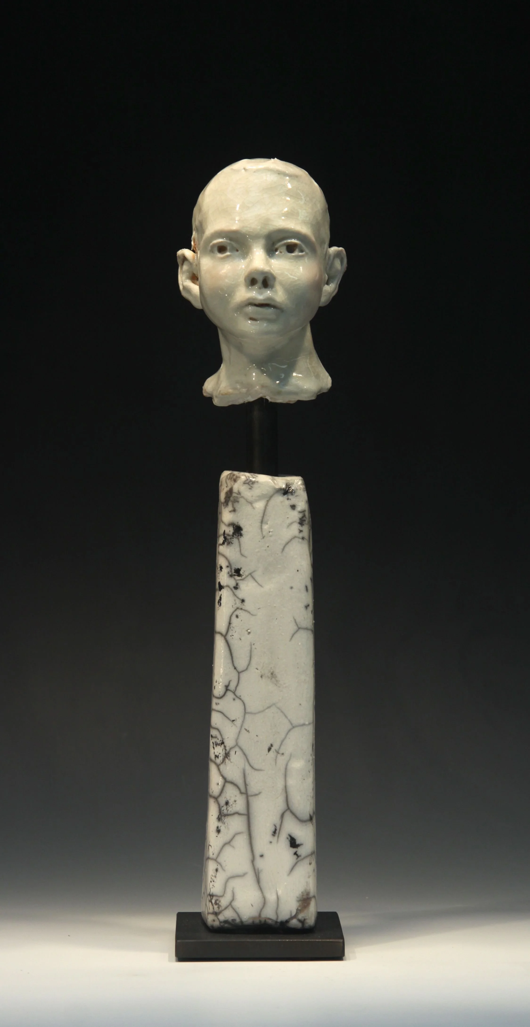 Noborigama Boy on Raku Pillar -L-Bob Clyatt Sculpture.jpg