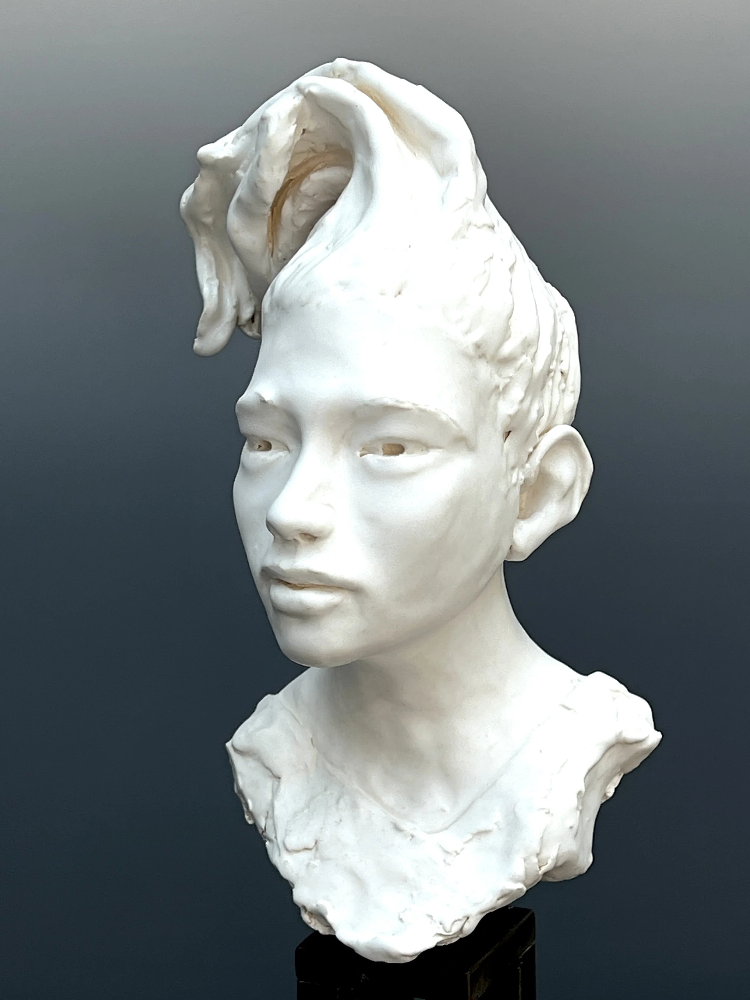 Porcelain Woman's Head-Side Pony- 2023 Bob Clyatt Sculpture.jpg