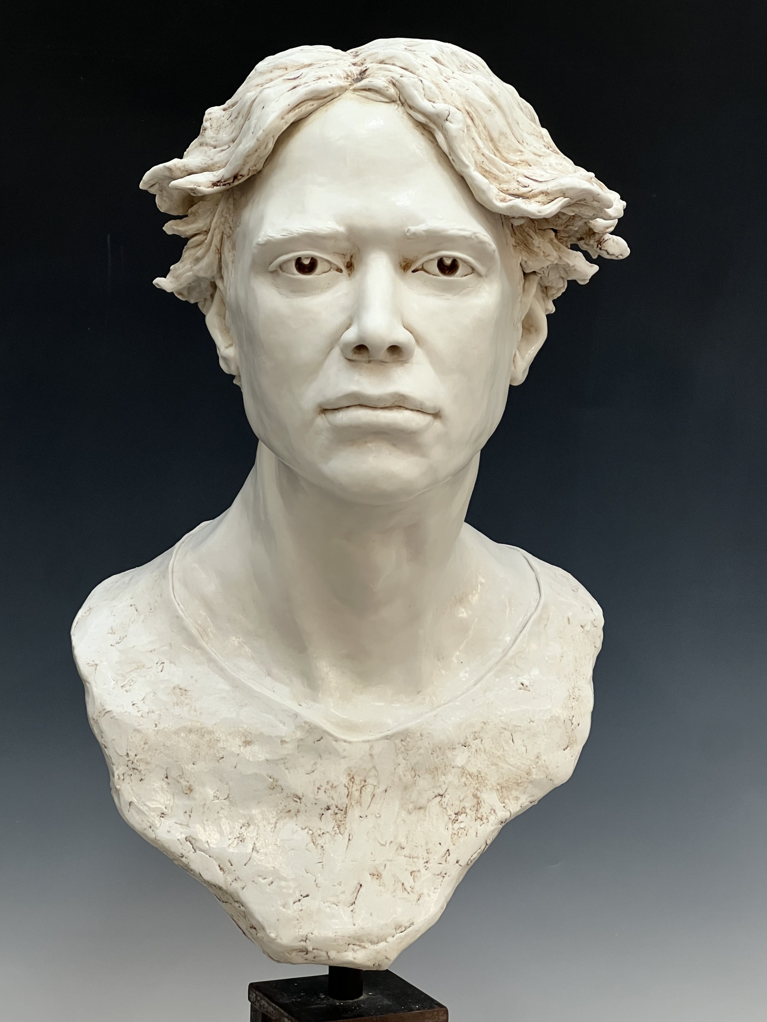    Stare  , glazed porcelain, 18”H, 2026 