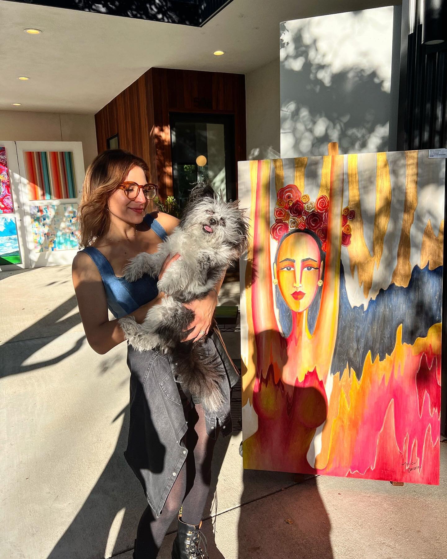 Art show season kicked off today and Frida over did it again on day 1 #rookie 

Come see us tomorrow at @travisheightsart ! Thanks to everyone that came in today to support and shop local art 🥰☺️

We&rsquo;ll be at 506 Leland from 11am-5pm tomorrow,