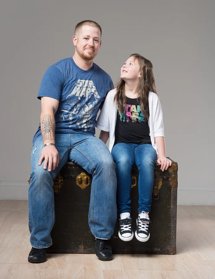 Looking up to Dad!