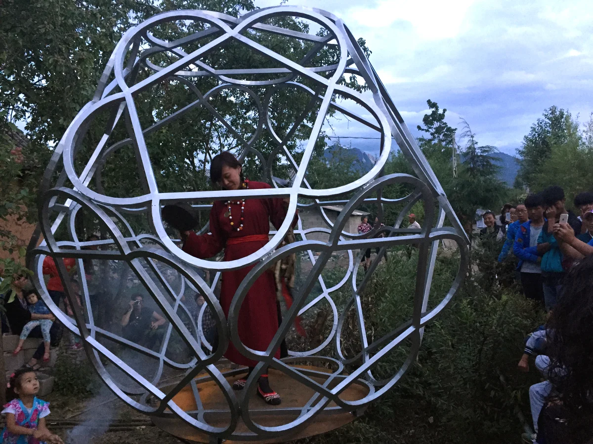 WuZhimi performs Tiger Dance inside Orb // Photo: Jay Brown