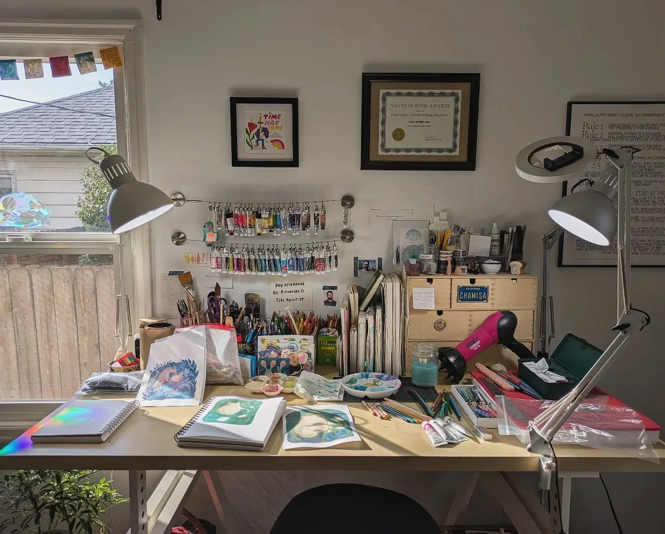 Sunlight in the studio.