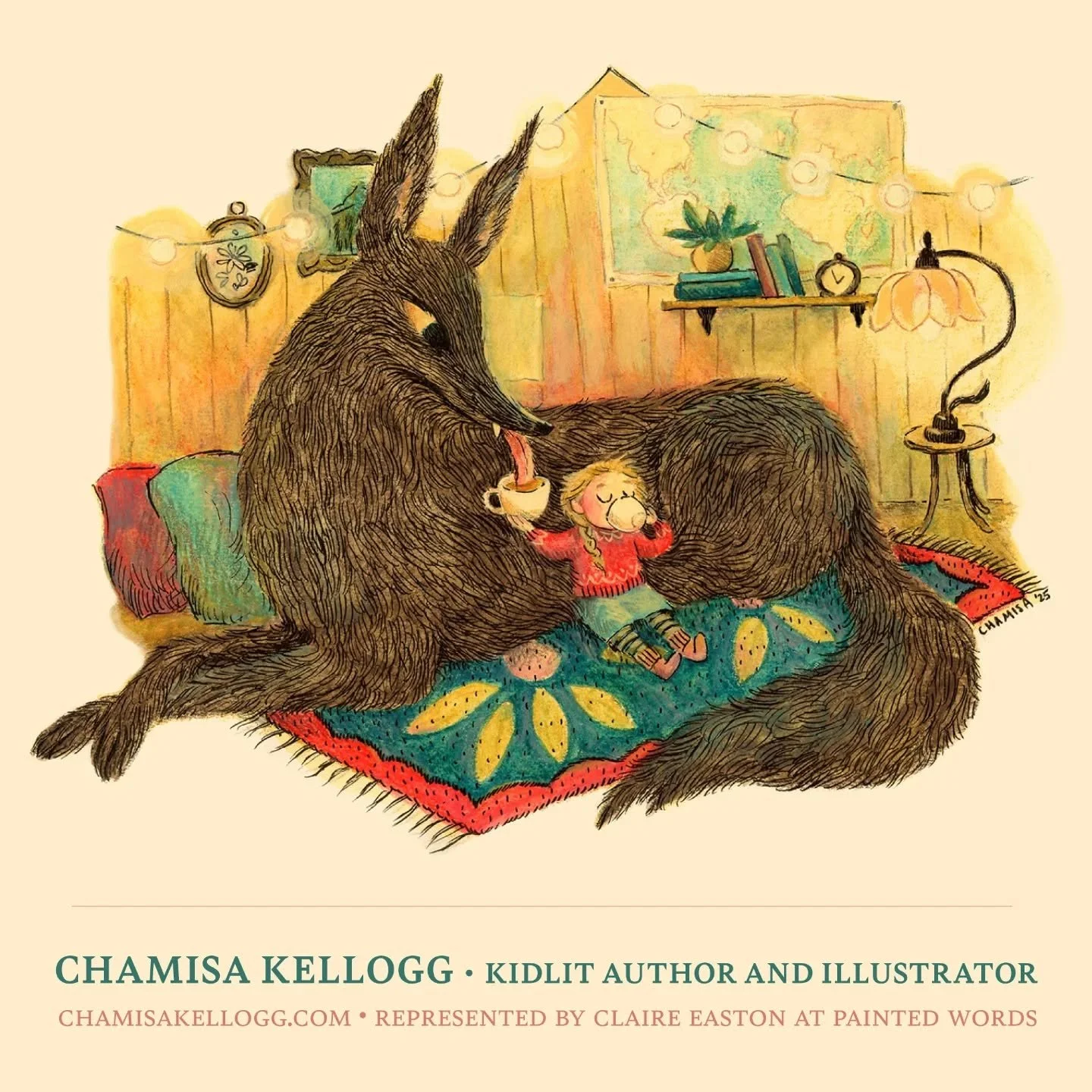 It's #kidlitartpostcard day again! I'm Chamisa, a children's author and illustrator with a few picture books under my belt and a middle grade graphic novel currently in progress ✏️🎨 

I'd love to work together on picture books, early readers and gra