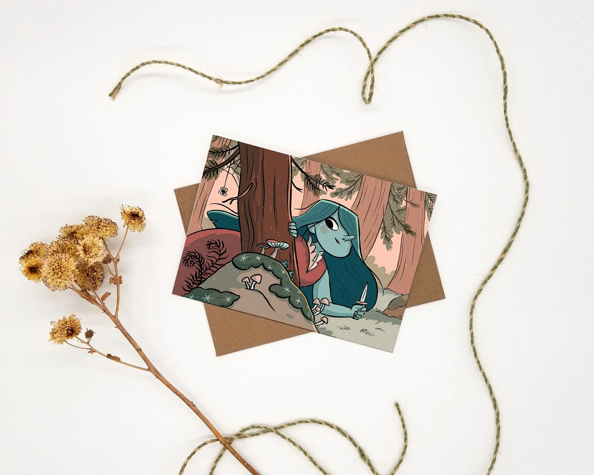 Mushroom Witch Greeting Card
