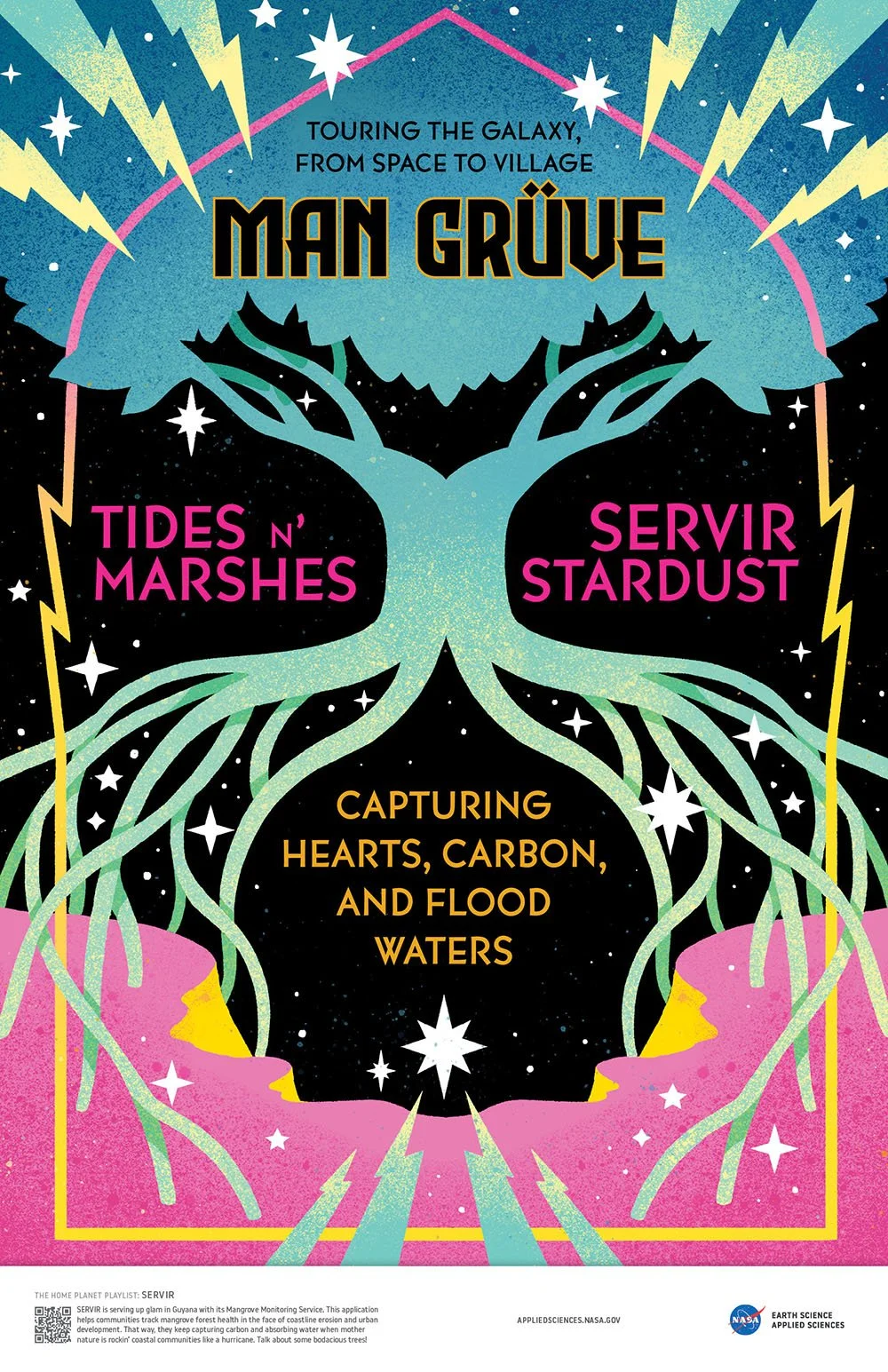 glam rock poster for NASA earth sciences