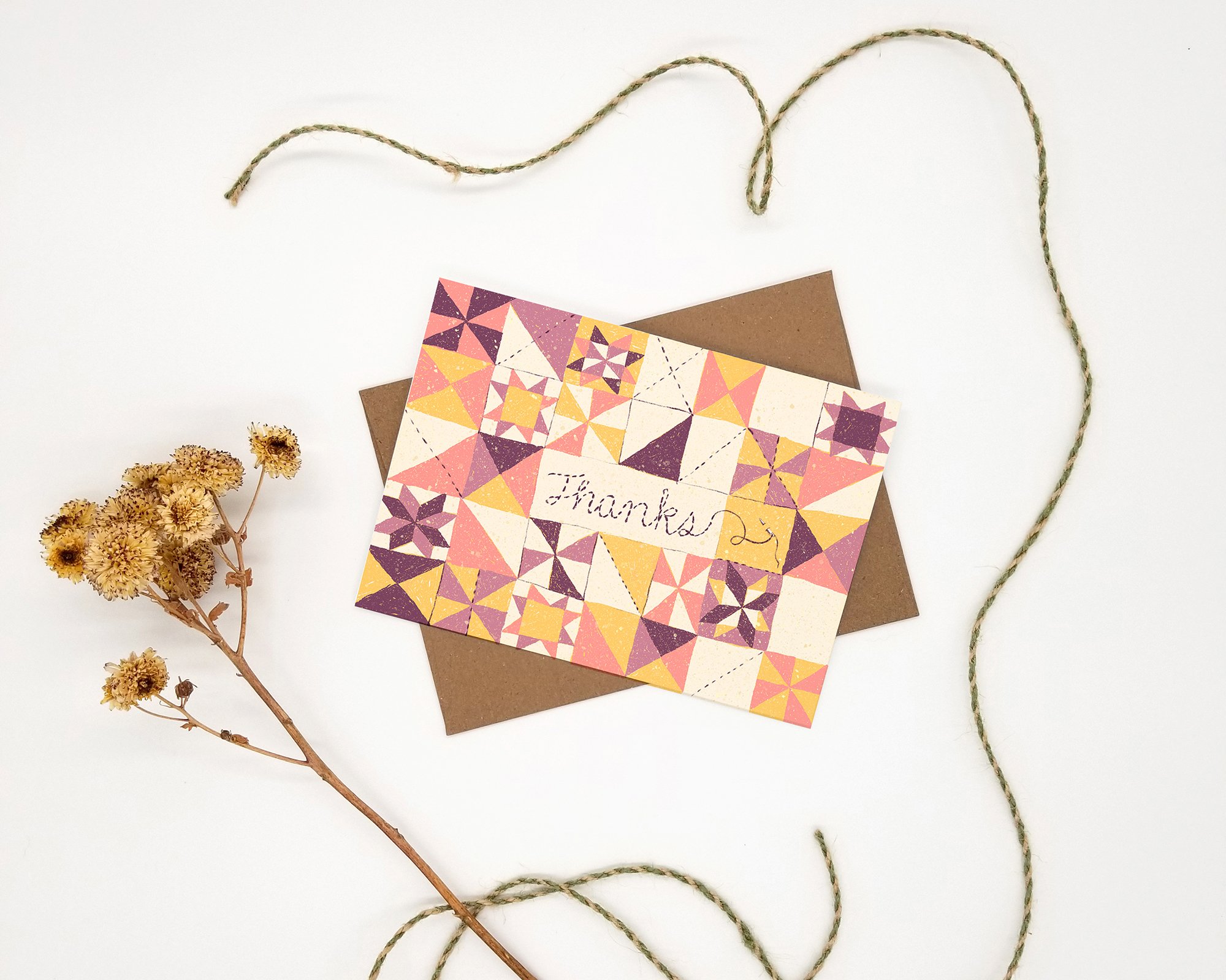 "Thanks" Quilt Greeting Card