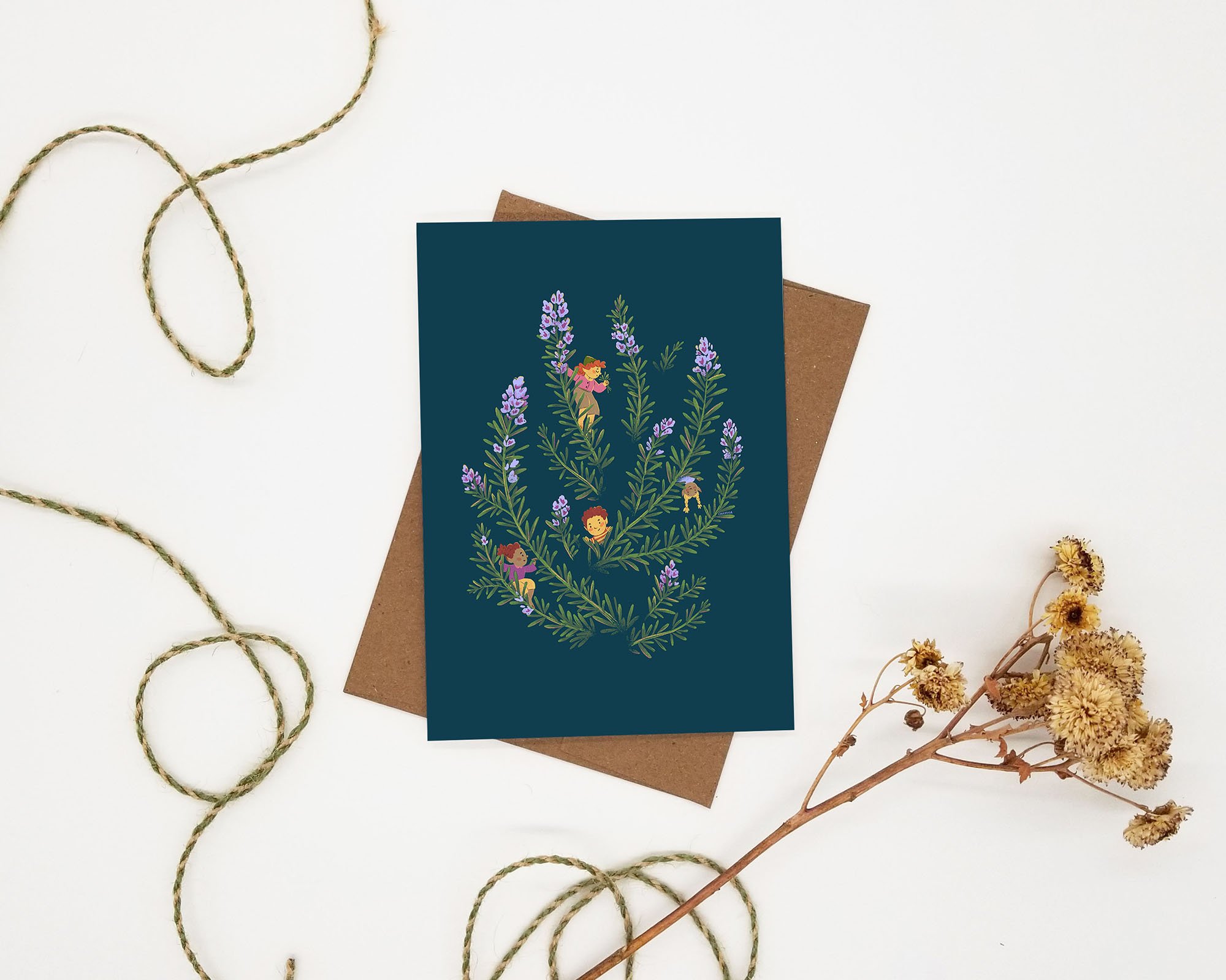 Rosemary Gnomes Greeting Card