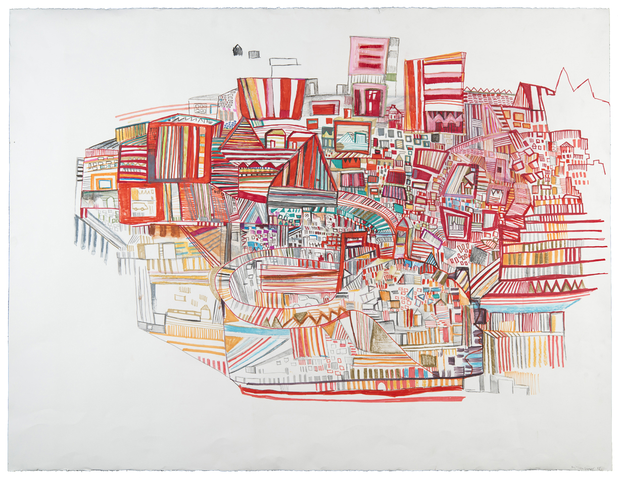 moving through 2 | pencil, watercolor, and marker on paper | 38" x 50" | 2013