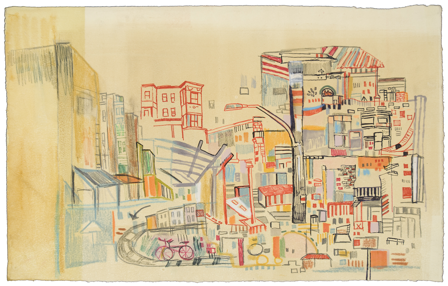 9th St | pencil, marker, monotype on paper | 9" x 15" | 2011