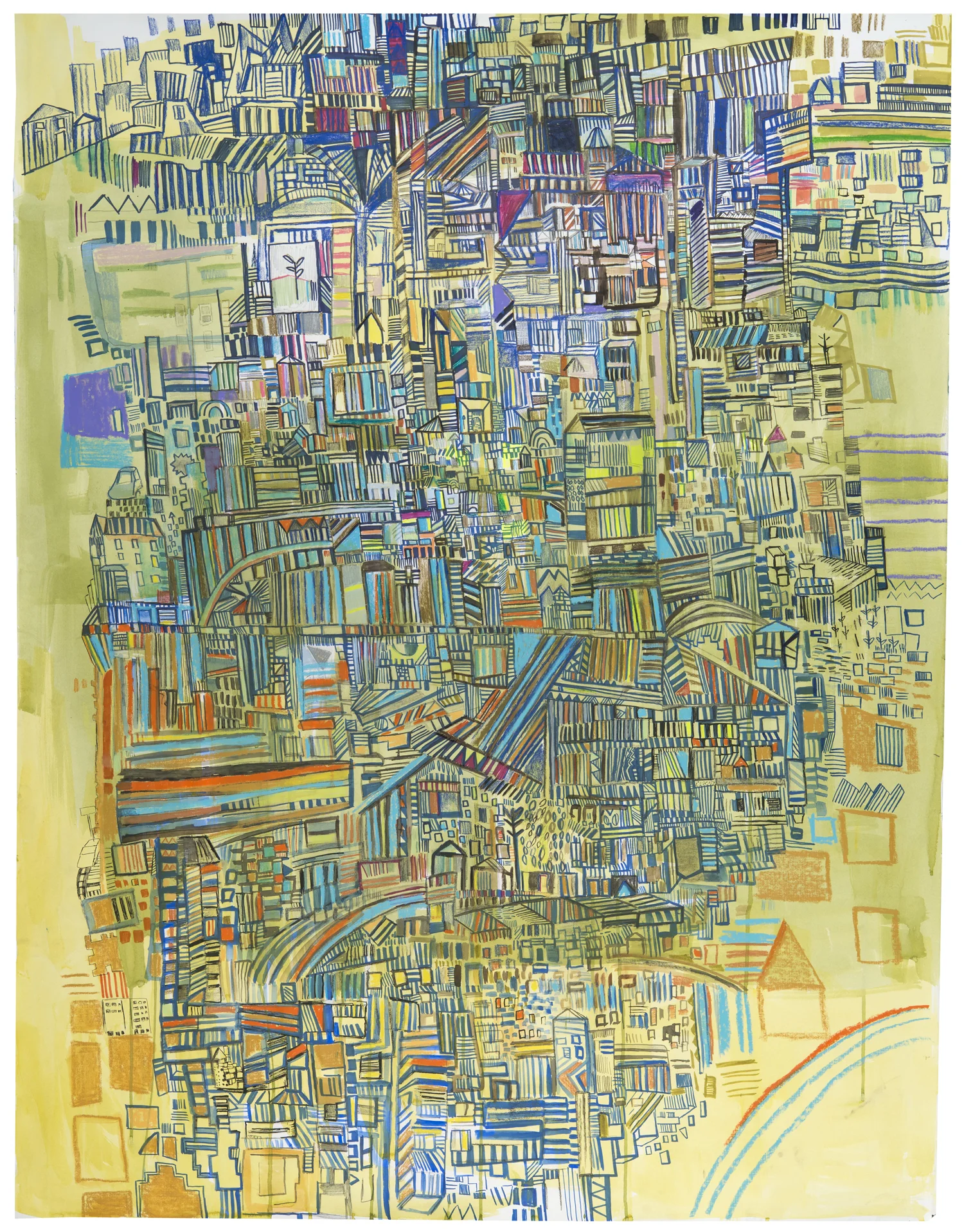  Green Occupied 4&nbsp;| pencil, marker, watercolor, acrylic on paper | 50" x 38" | 2013.  