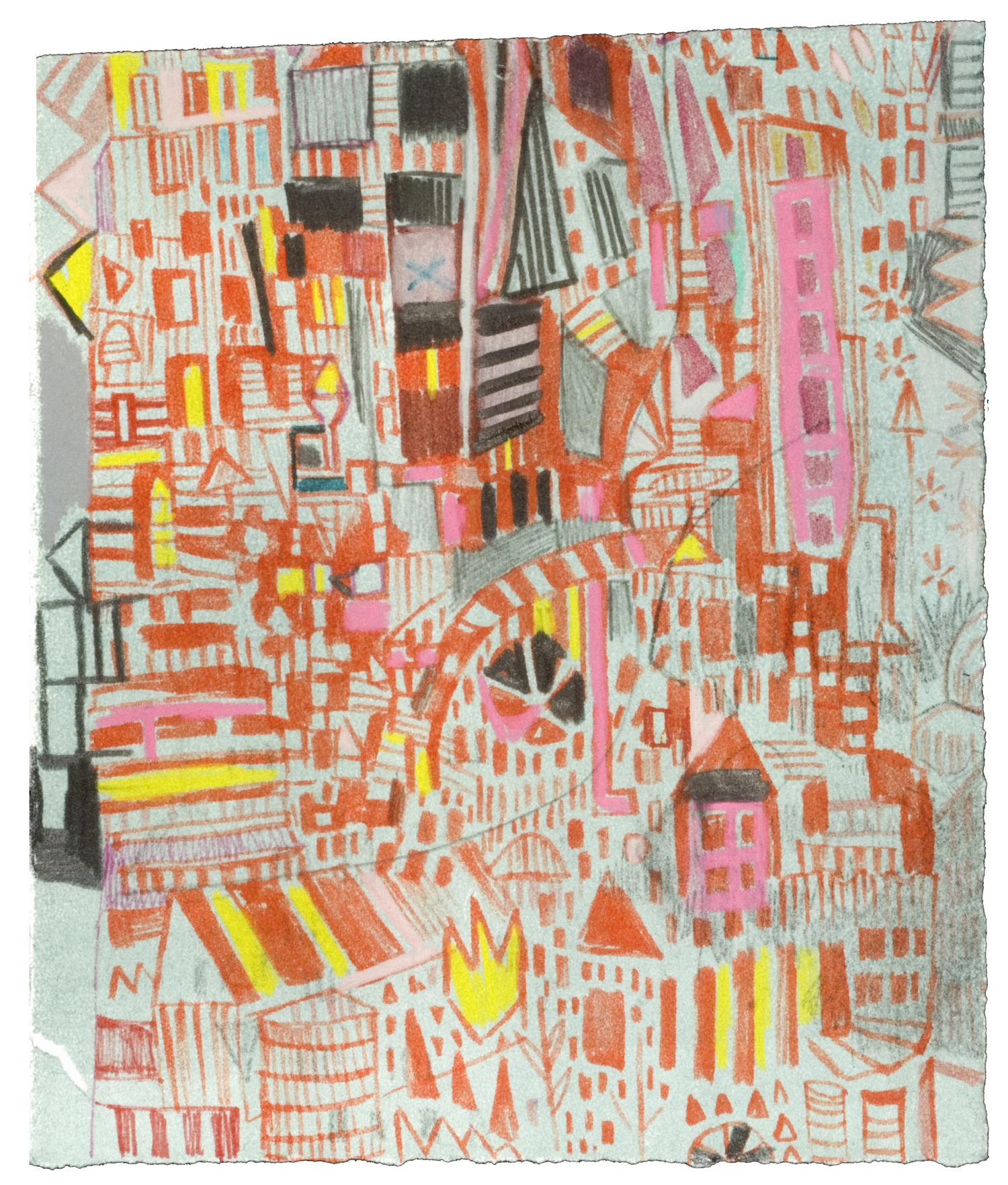 Loitering Map | pencil, marker, screenprint, monotype on paper | 7" x 8" | 2010