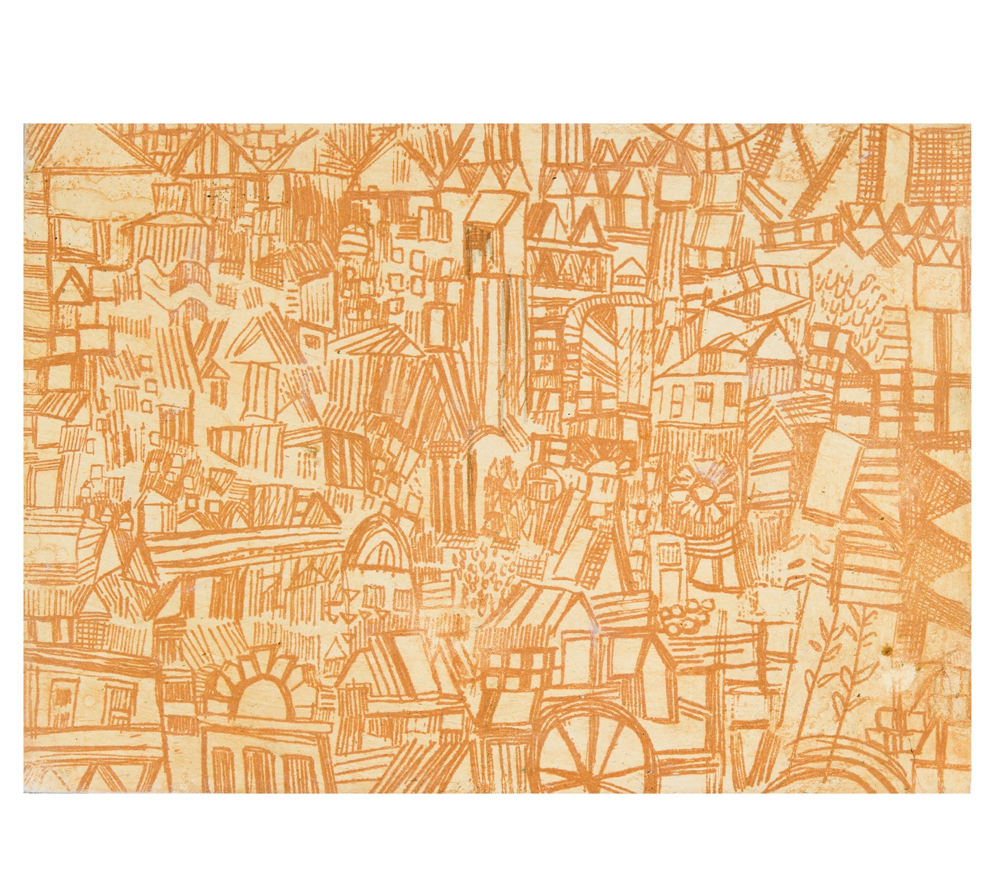 city to beach | intaglio and pencil on paper adhered to panel | 5" x 7" | 2014
