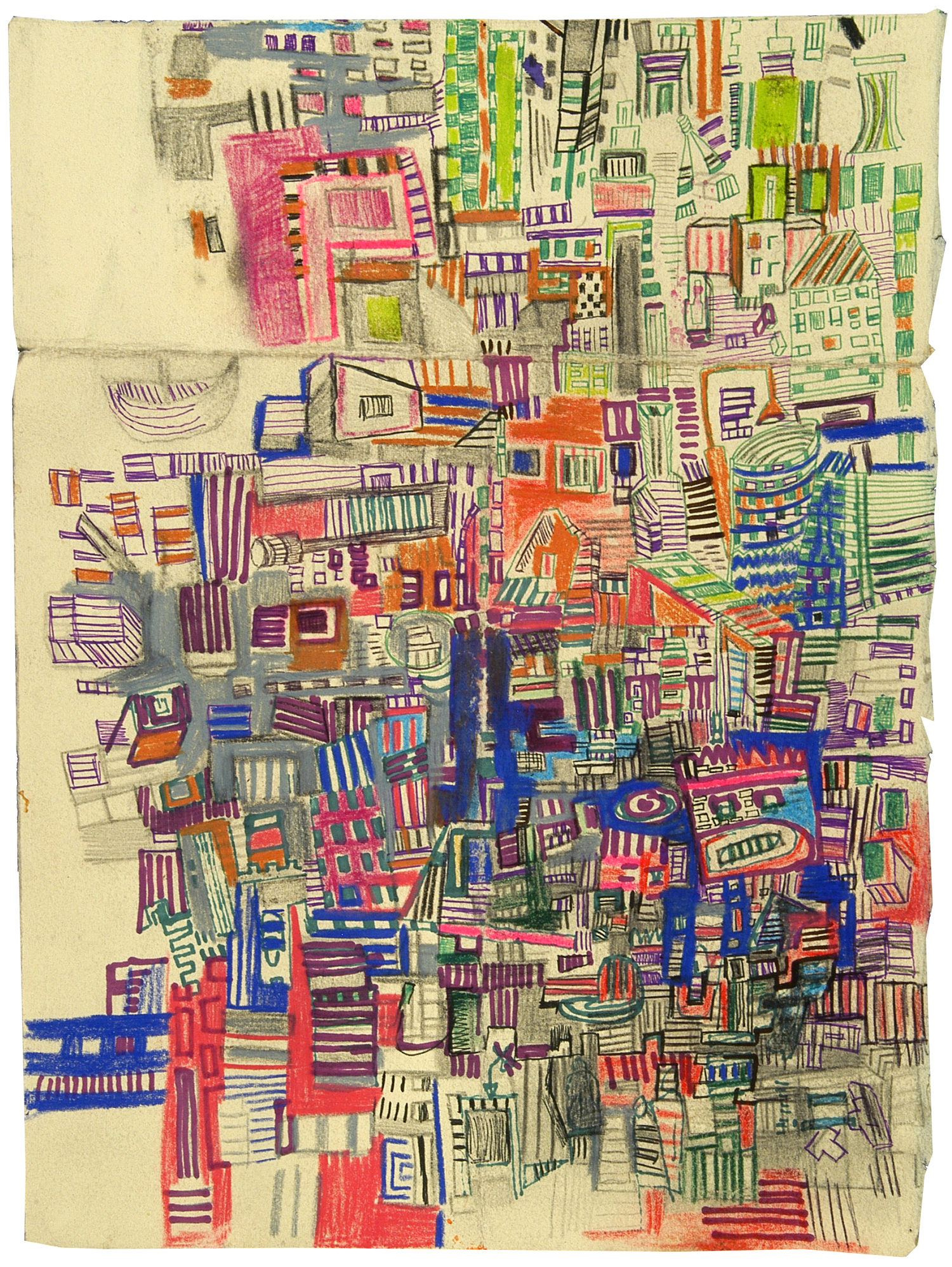 Imaginary Map 6 | Pencil, marker, and ink on paper | 12" x 7" | 2007