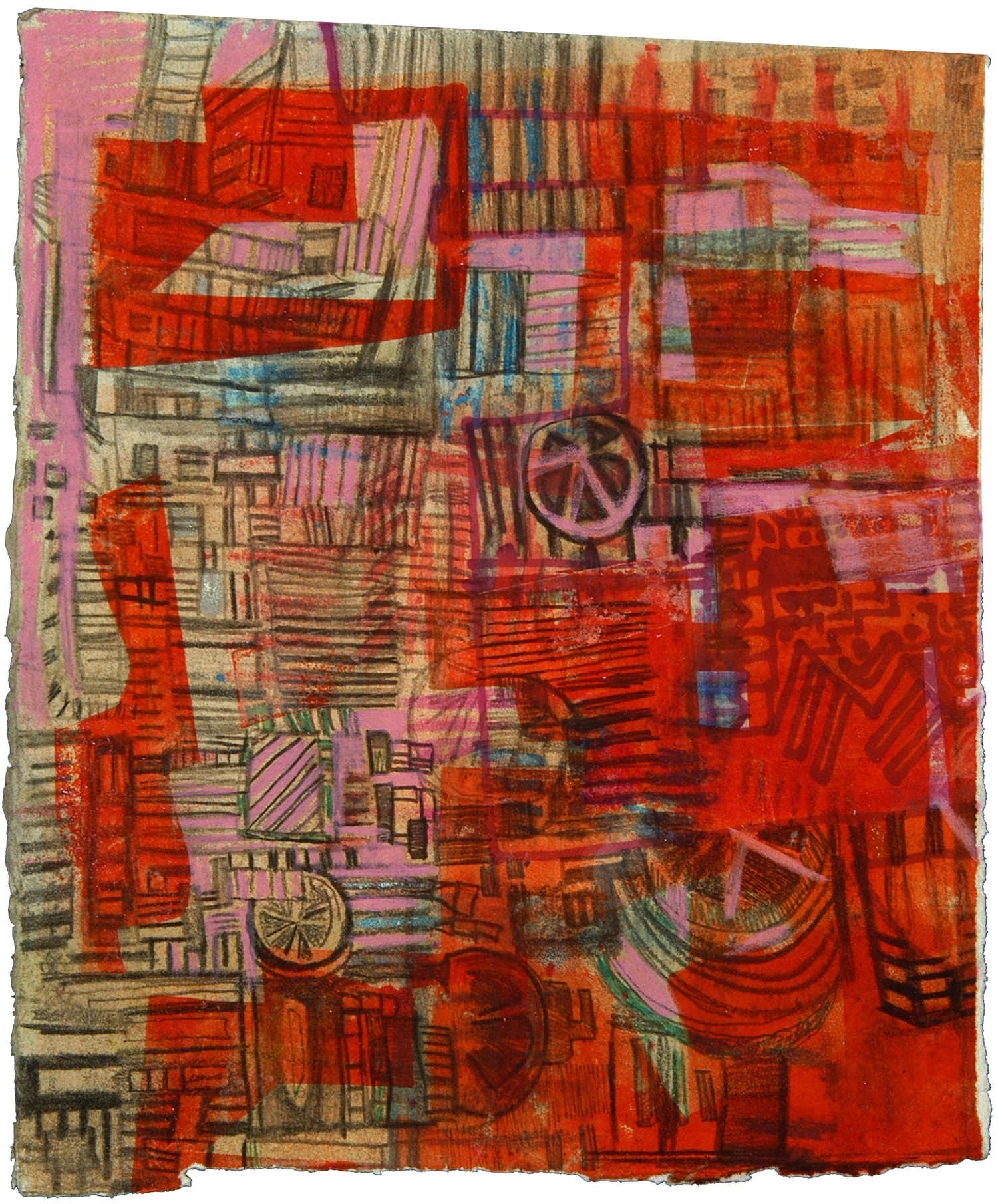 Red Death Map | Pencil, marker, and ink on paper | 12" x 7" | 2007