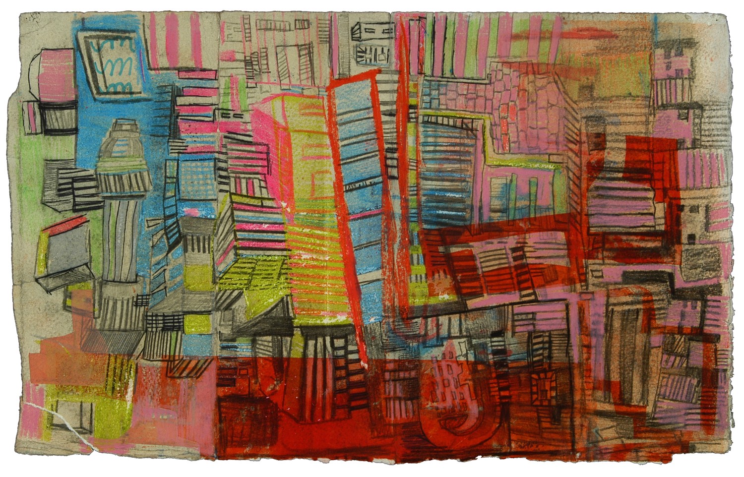 Red Death Map2 | Pencil, marker, and ink on paper | 12" x 7" | 2007