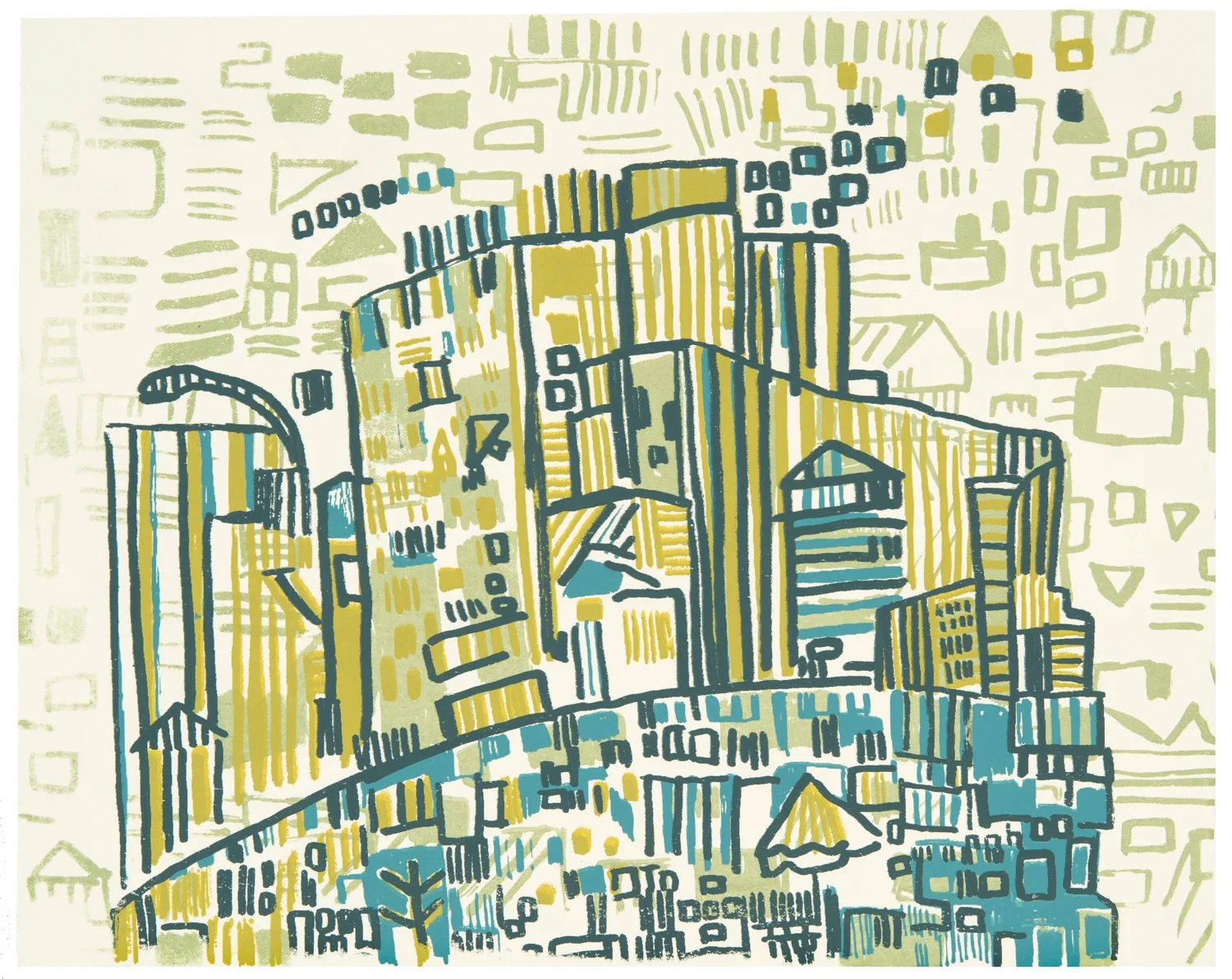  17th St | four color screenprint on paper | 6" x 8" | 2013   