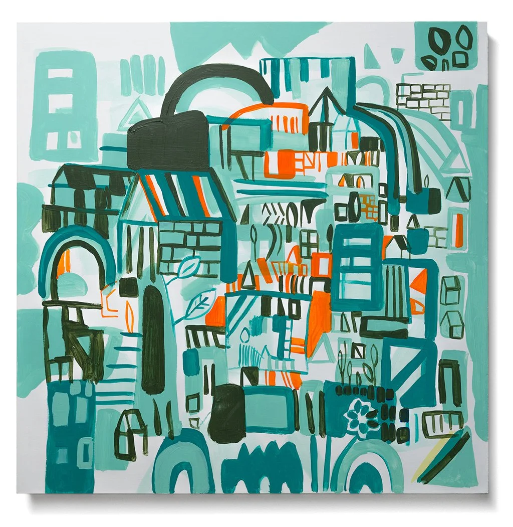  neverending  24 × 24 in., acrylic on panel, 2024. Link to purchase:  Paradigm Gallery.   