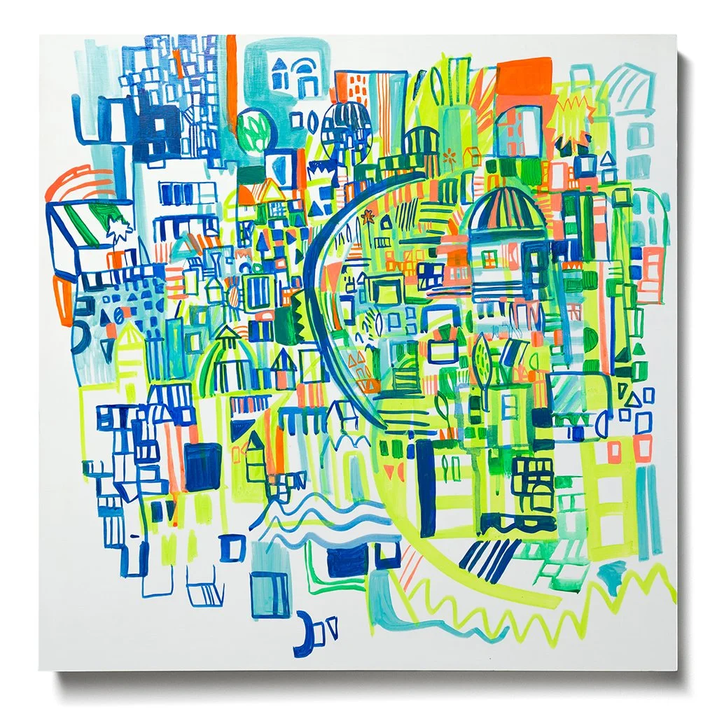  West Ritner hill  24 × 24 in., acrylic on panel, 2024. Link to purchase:  Paradigm Gallery .  