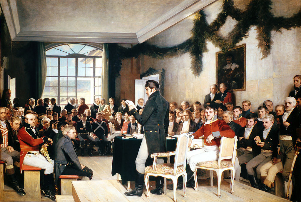 A painting of the men at Eidsvoll in 1814.