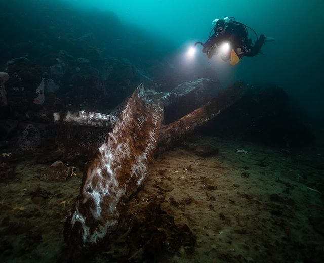 Yesterday on our trip to the Antarctic Peninsula we explored a shipwreck with a massive blue whale skeleton nearby. Pictured here is part of the jaw of the whale. Here&rsquo;s my dive partner @mayasantangelo&rsquo;s take on the experience:
&ldquo;Man