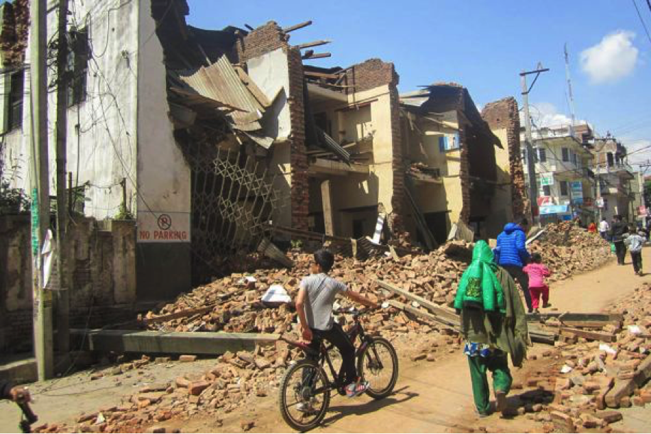 A devastated street in Kathmandu. Photo: Pranaya Chhetri/Tearfund