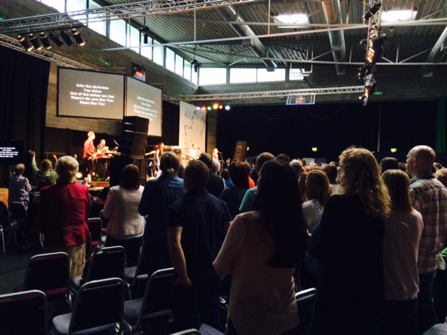 Worshipping together in The Arena at Sligo IT