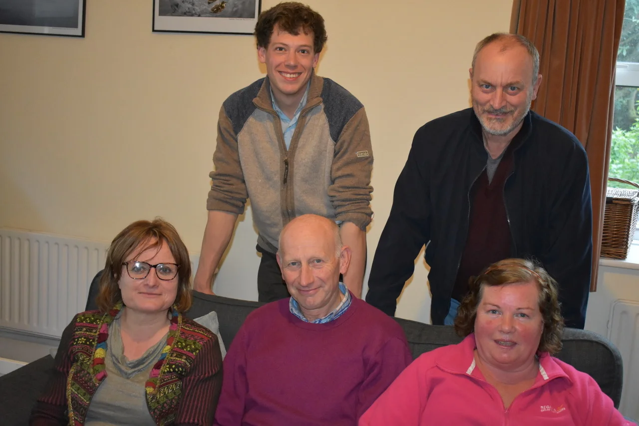 (back row left to right) Rev. Simon and Reg (front row left to right) Patricia, Ian and Gwen.