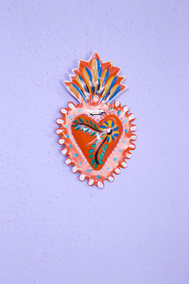 Colourful tin heart
