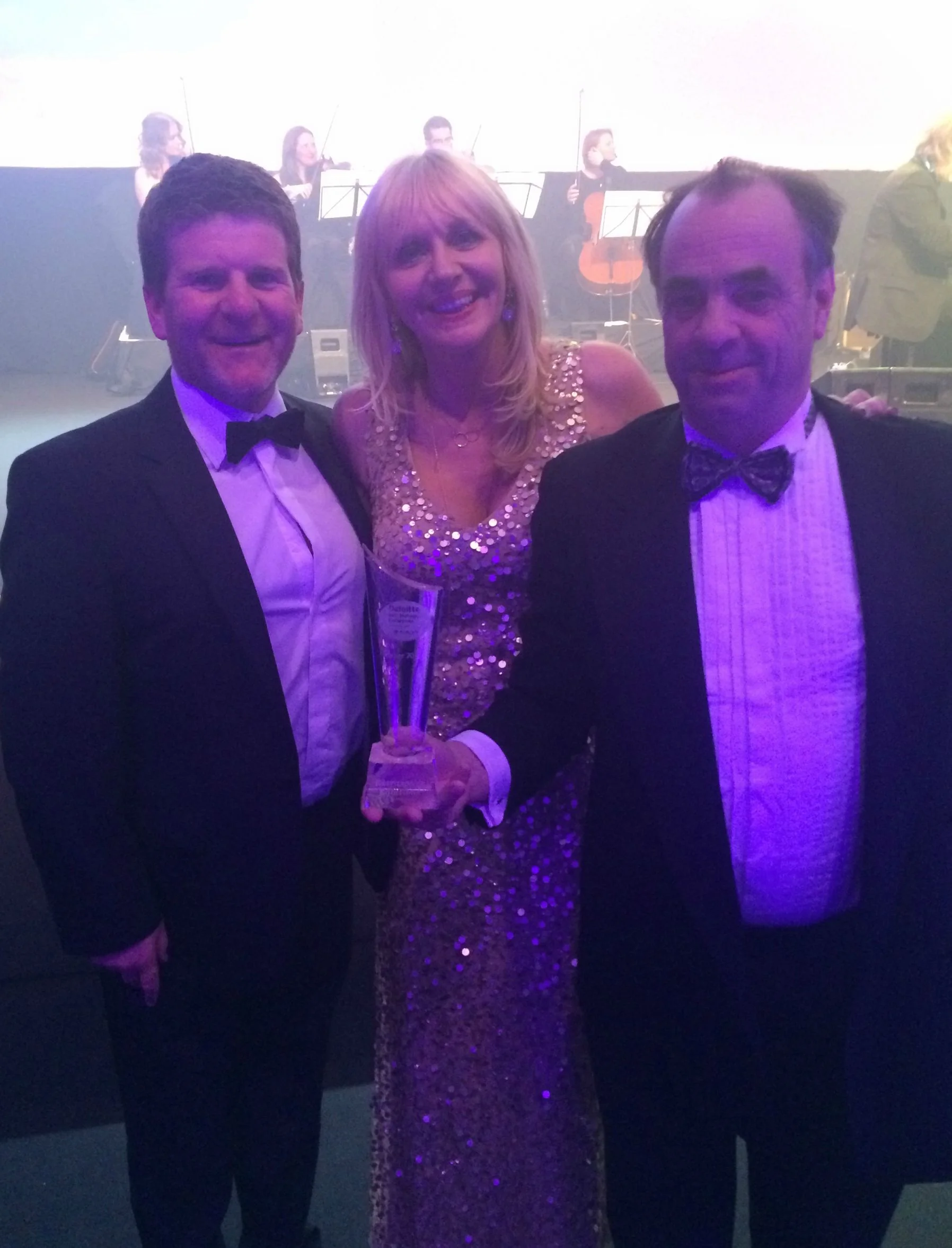 Directors Paul Tierney (L) and Conor Hanratty (R) with Miriam O'Callaghan