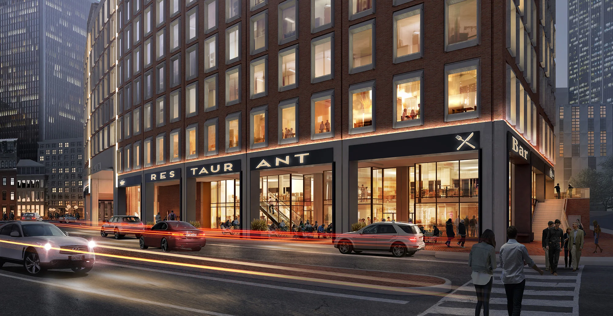 CENTER PLAZA HIGHLIGHTED by BOSTON GLOBE