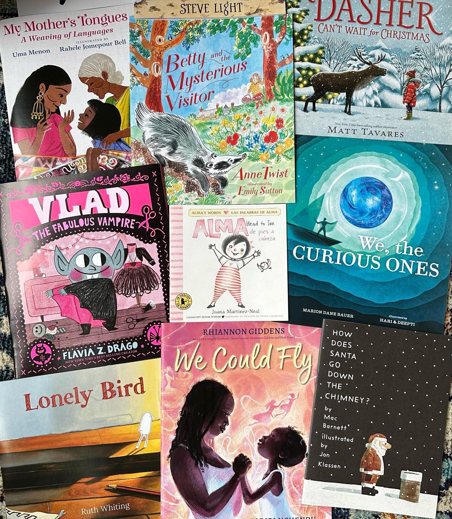 The Fall 23 books are looking 🔥🔥🔥

New picture books from @candlewickpress : My Mother&rsquo;s Tongues; Betty and the Mysterious Visitor; Dasher Can&rsquo;t Wait for Christmas; Vlad the Fabulous Vampire; Alma Head to Toe; We, the Curious Ones; Lon