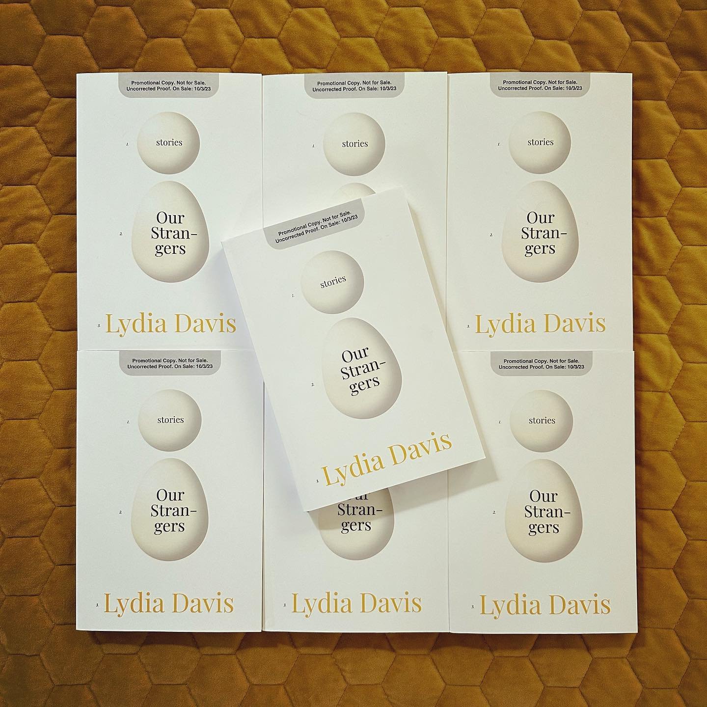 Just a happy little pile of Lydia Davis galleys 🥚

Coming from @bookshop_org and @microcosm_pub in October 🤌🏼📖💛