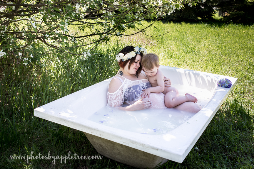 When her youngest Drax, decided he wanted into the "pool" Dawn brought the soon to be "big brother" in for a cuddle.