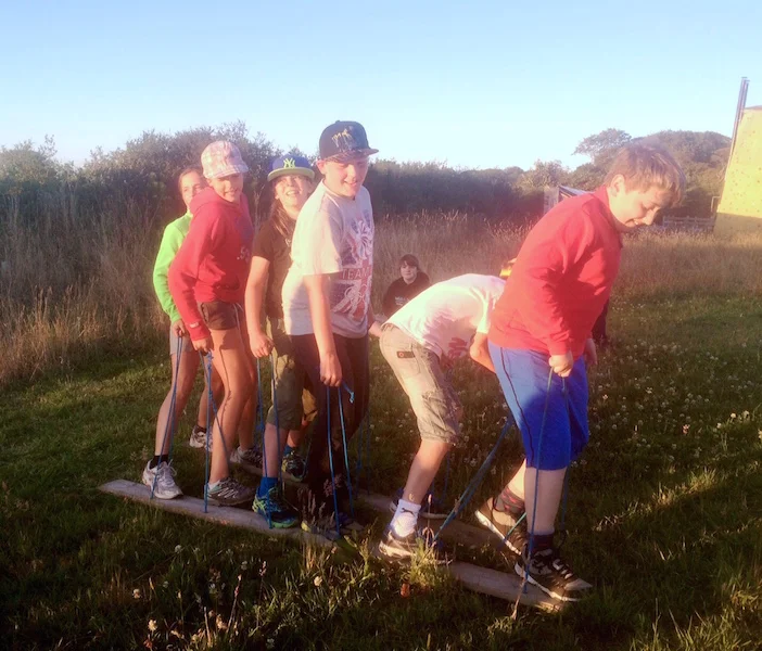 in the evening we worked as teams to complete a series of challenges 