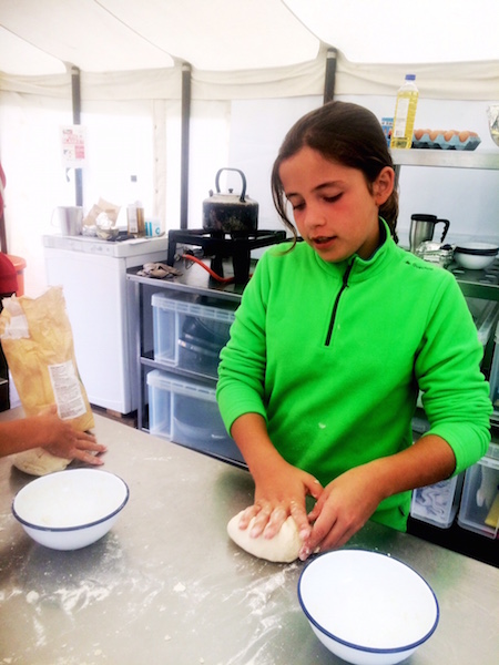  preparing the pizza dough 