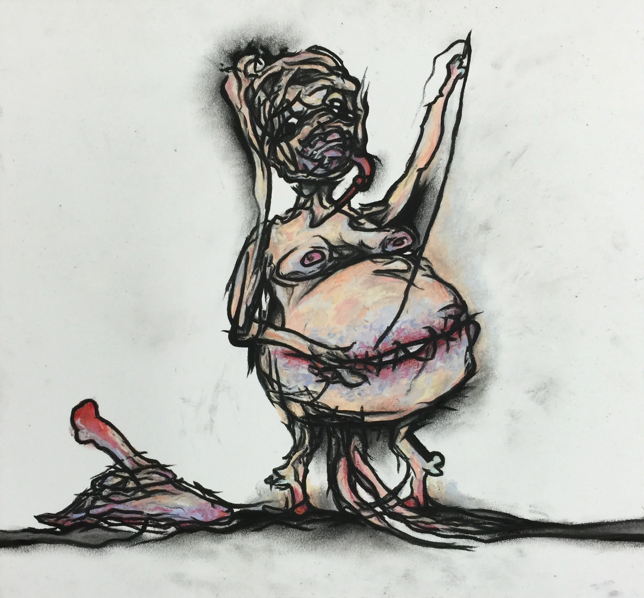 10" x 11" Charcoal/Pastel on paper 2015