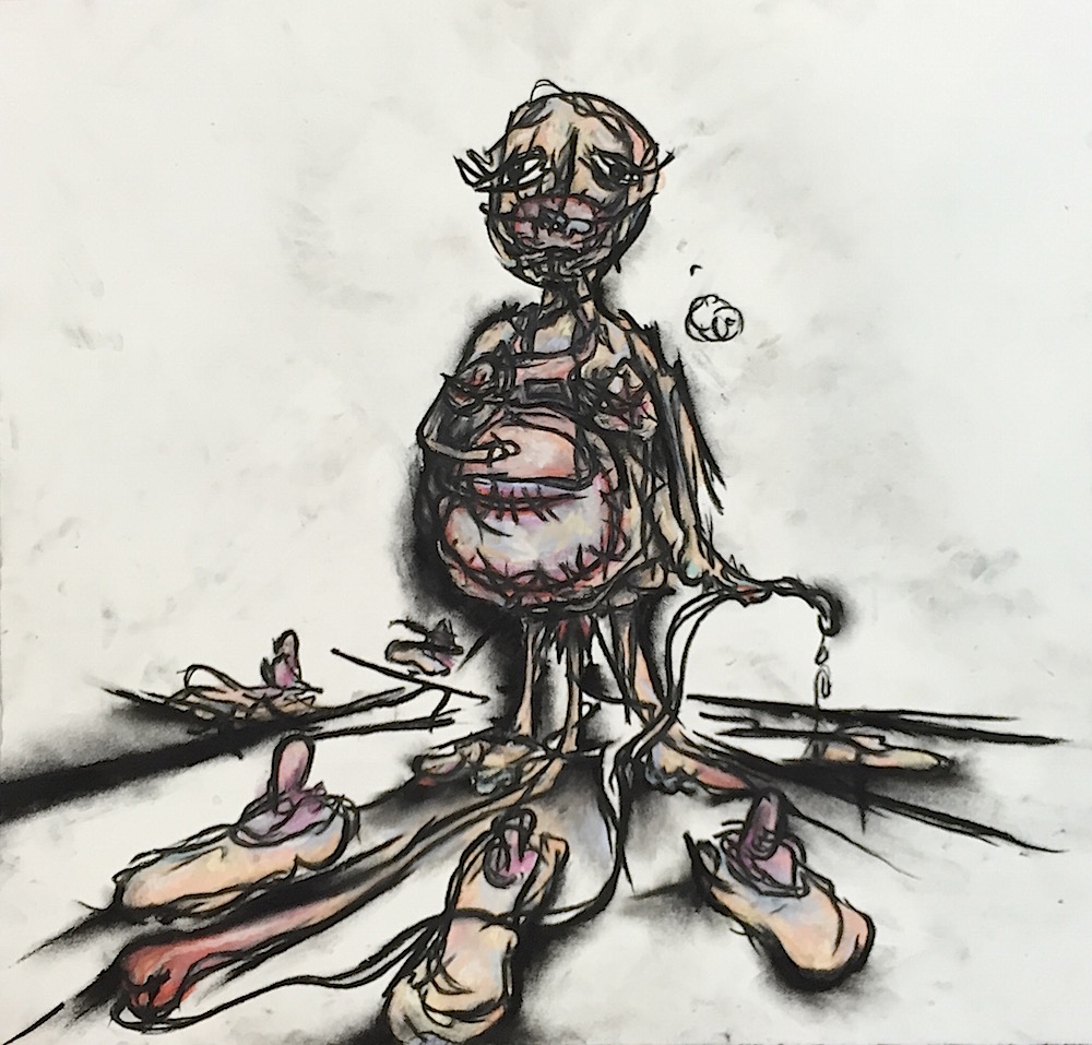 14" x 14" Charcoal/Pastel on paper 2015