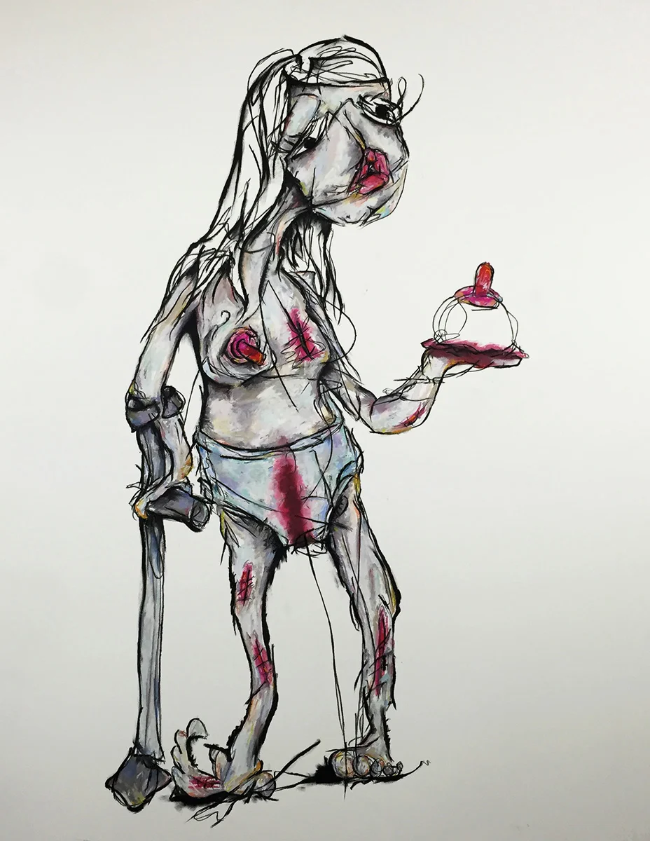 38" x 50" Charcoal/Pastel on paper 2016