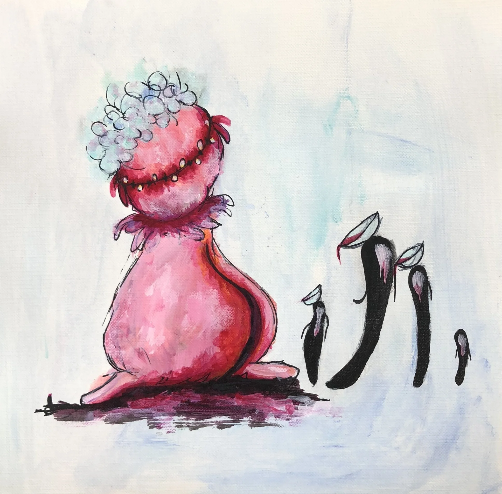 8" x 8" Acrylic on paper 2018