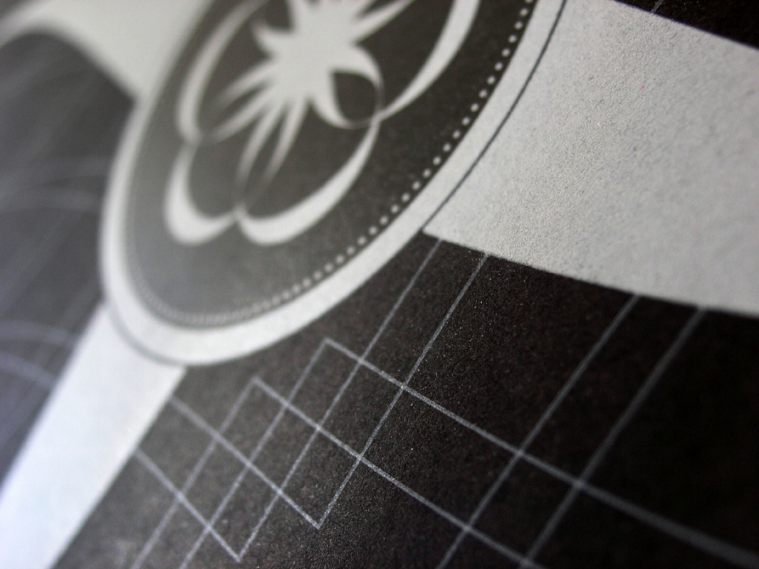 A detail of the folder case