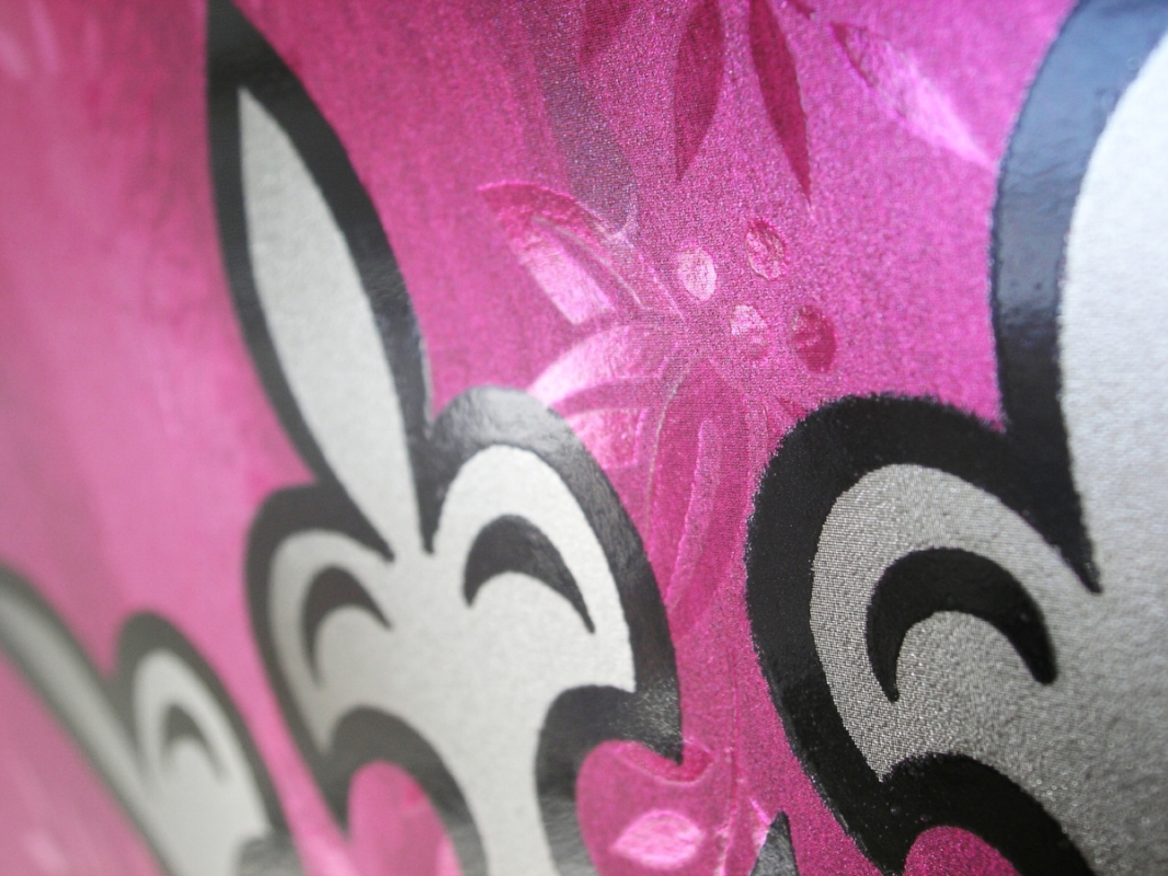 A detail from the book. This page was printed in 4-color process with Pantone silver and finished with drip-off varnish.